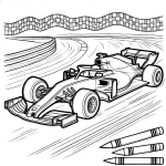 coloriage Formule 1 pour enfant de 5 ans