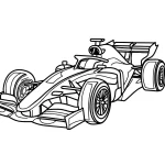 coloriage Formule 1 à imprimer pour enfant de 8 ans