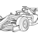 coloriage Formule 1 à imprimer pour enfant de 10 ans