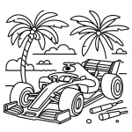 coloriage Formule 1 pour enfant de 4 ans
