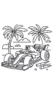 coloriage Formule 1 pour enfant de 4 ans