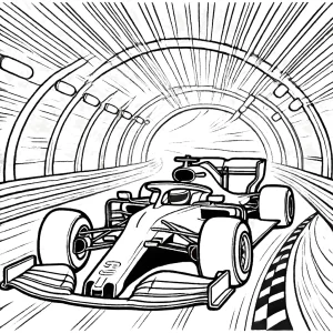 coloriage Formule 1 pour primaire