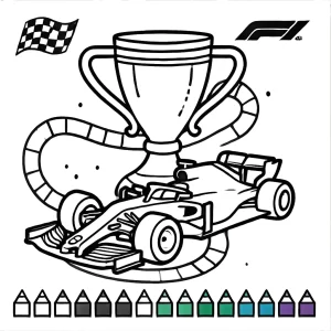 image de coloriage Formule 1 pour enfant
