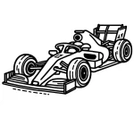 coloriage Formule 1 à imprimer pour enfant de 7 ans