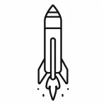 coloriage Fusée à imprimer pour enfant de 6 ans