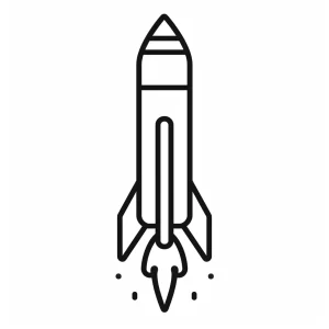 coloriage Fusée à imprimer pour enfant de 6 ans