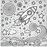 coloriage Fusée à imprimer pdf gratuit