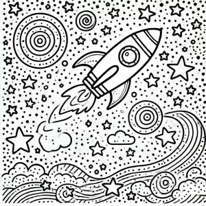 coloriage Fusée à imprimer pdf gratuit
