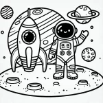 coloriage Fusée pour enfant de 4 ans