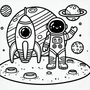 coloriage Fusée pour enfant de 4 ans