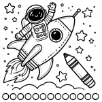 coloriage Fusée à imprimer gratuitement