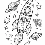coloriage Fusée a dessiner en ligne