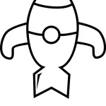 coloriage Fusée à imprimer kawaii