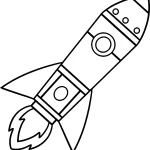 coloriage Fusée et découpage à imprimer