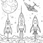 coloriage Fusée de pour enfants