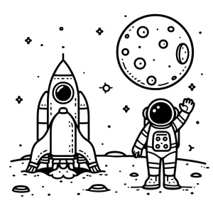 coloriage Fusée et apprentissage