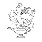 coloriage Génie sortant de la lampe gratuit
