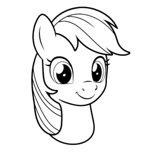 coloriage Gros plan sur la tête d’un poney pour enfant