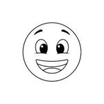 coloriage Grosse Tête d’Emoji Souriant de pour enfants