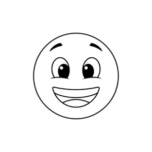 coloriage Grosse Tête d’Emoji Souriant de pour enfants
