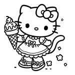 coloriage Hello Kitty à imprimer pour enfant de 12 ans
