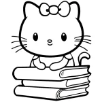 coloriage Hello Kitty pour enfant de 3 ans