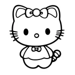 coloriage Hello Kitty pour enfants a imprimer