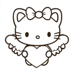 coloriage Hello Kitty à imprimer pour enfant de 4 ans