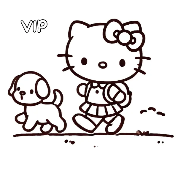 Tranh tô màu Hello Kitty