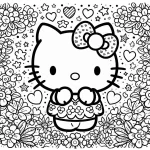 coloriage Hello Kitty et decoupage