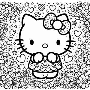 coloriage Hello Kitty et decoupage