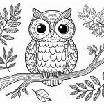 coloriage Hibou a colorier en ligne gratuitement