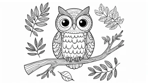 coloriage Hibou a colorier en ligne gratuitement