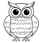 coloriage Hibou à imprimer kawaii