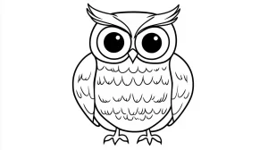 coloriage Hibou à imprimer kawaii