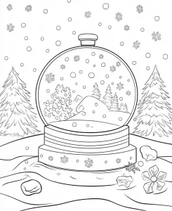 coloriage Hiver et découpage à imprimer
