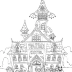coloriage Hôtel Hazbin à imprimer pour enfant de 6 ans