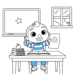coloriage JJ à l’école a colorier en ligne