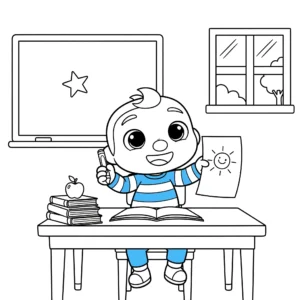 coloriage JJ à l’école a colorier en ligne