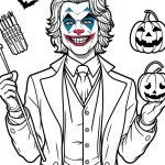 coloriage Joker et découpage à imprimer