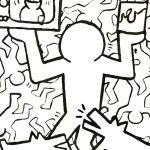 image de coloriage Keith Haring pour enfant