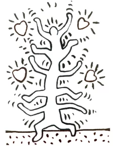 coloriage Keith Haring à imprimer pour enfant de 6 ans