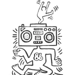 coloriage Keith Haring de pour enfants