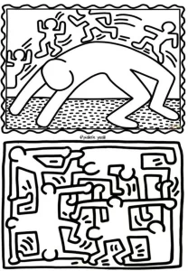 coloriage Keith Haring de pour enfants