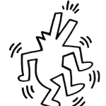 coloriage Keith Haring pour enfant de 8 ans