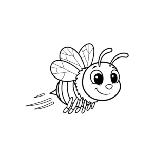 coloriage L’Abeille en Vol a imprimer pour enfant de 4 ans