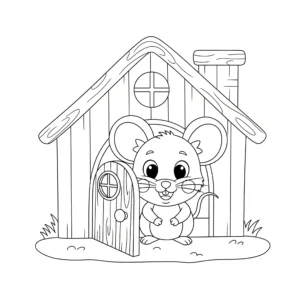coloriage La Souris dans sa Maison à imprimer pdf