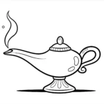 coloriage La lampe du Génie a colorier en ligne