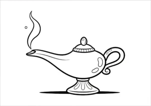 coloriage La lampe du Génie a colorier en ligne