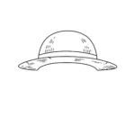 coloriage Le chapeau de paille de Luffy pour enfant de 2 ans